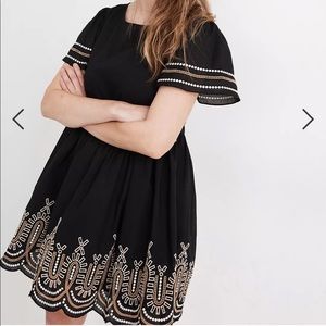 Madewell Embroidered Eyelet Puff-Sleeve Mini Dress